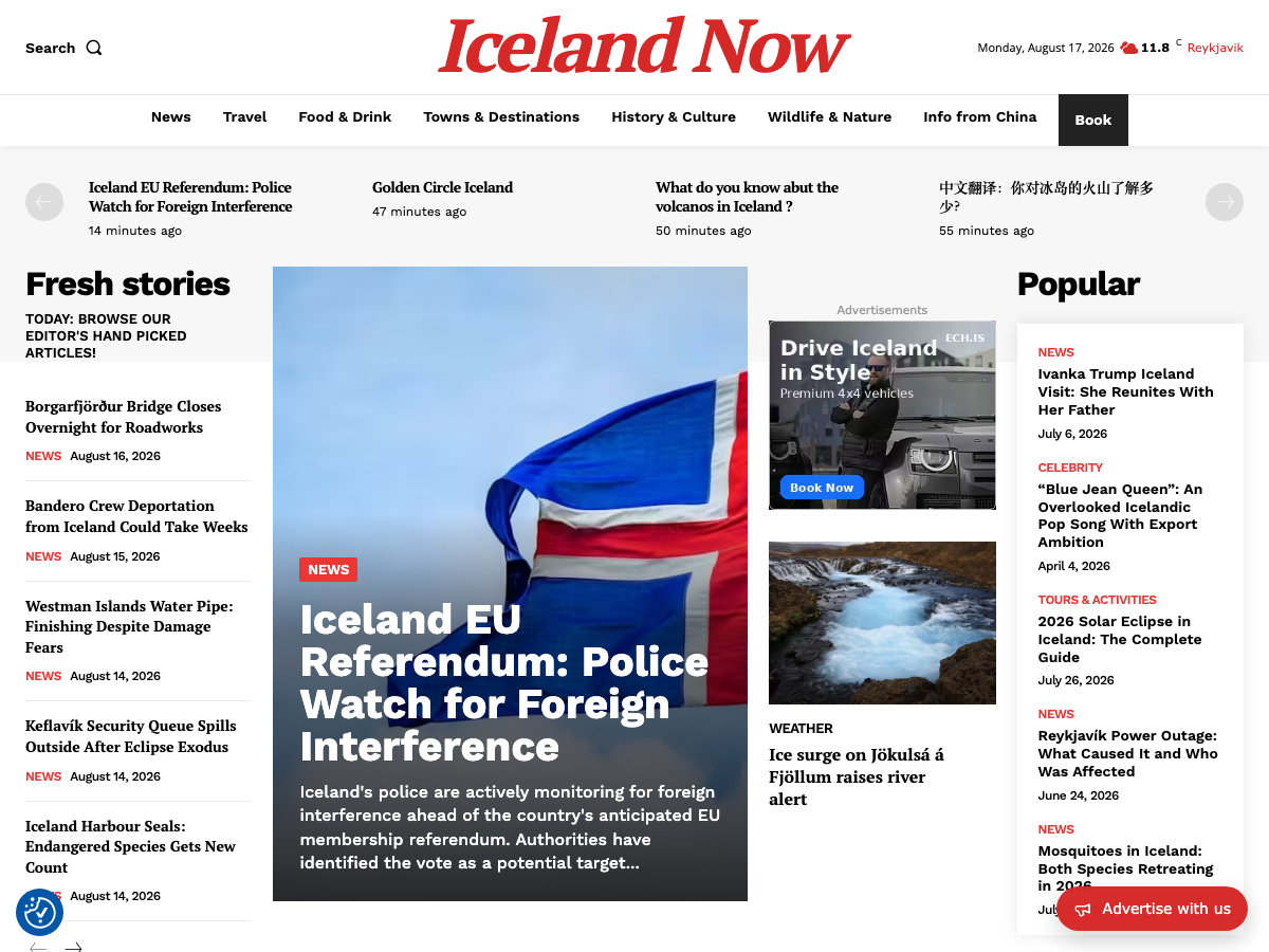 Iceland Now: AI News Publisher