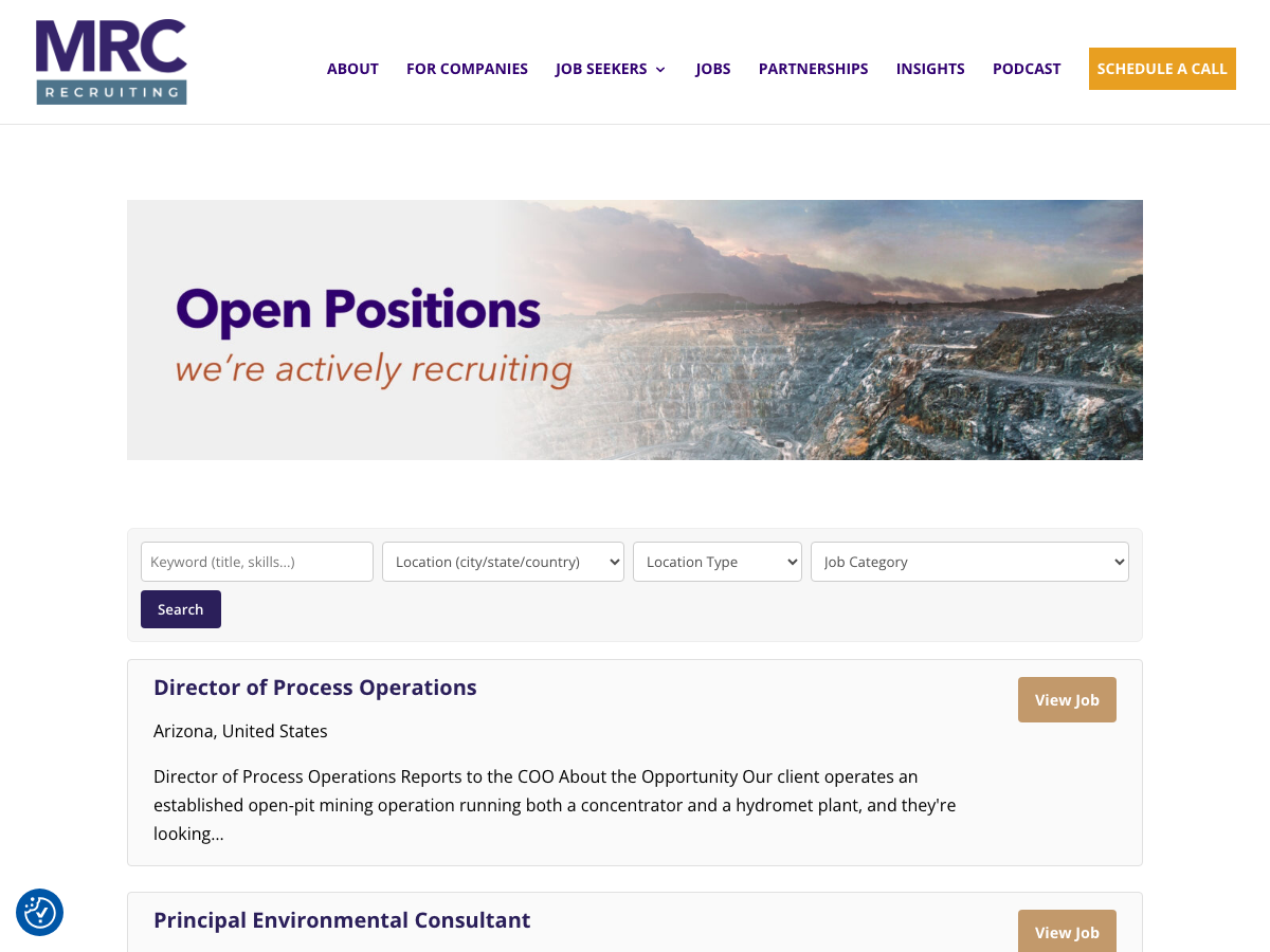 MRC Recruiting: Live Job Board Integration
