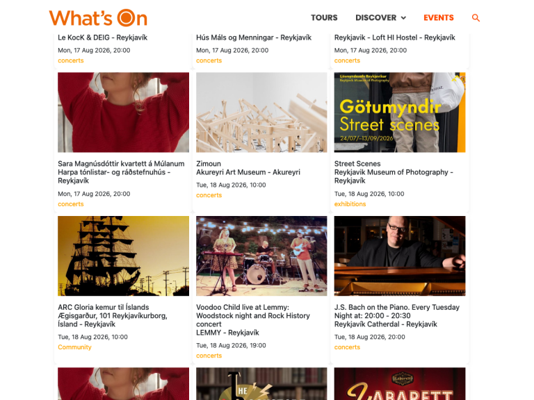 What’s On: Reykjavík Events Platform